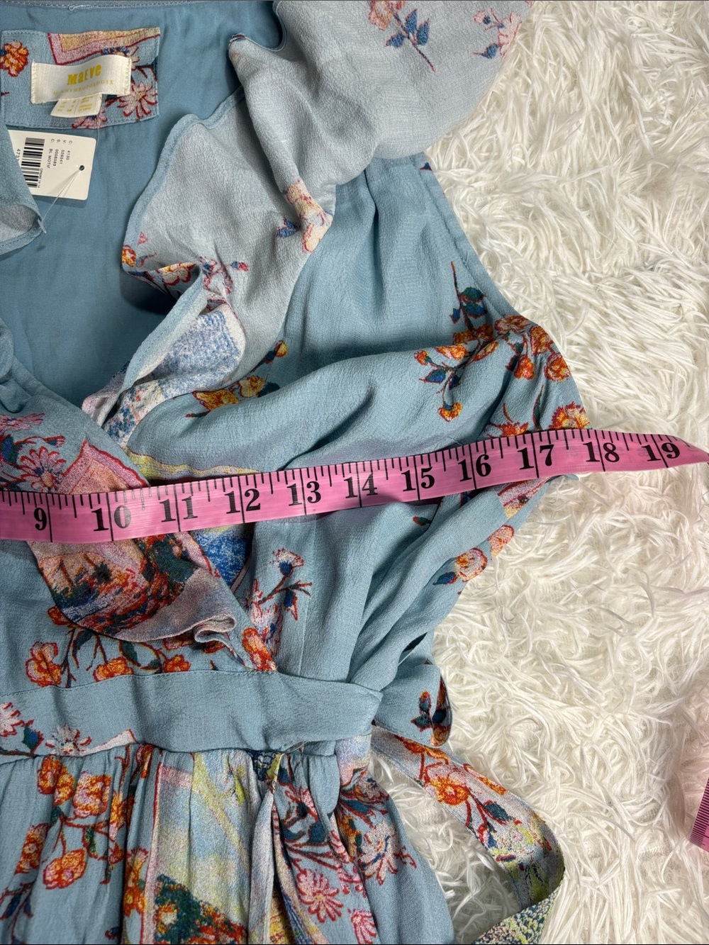 Maeve Anthropologie Rosalia Wrap Dress Ruffled sleeveless bird print - Picture 8 of 11